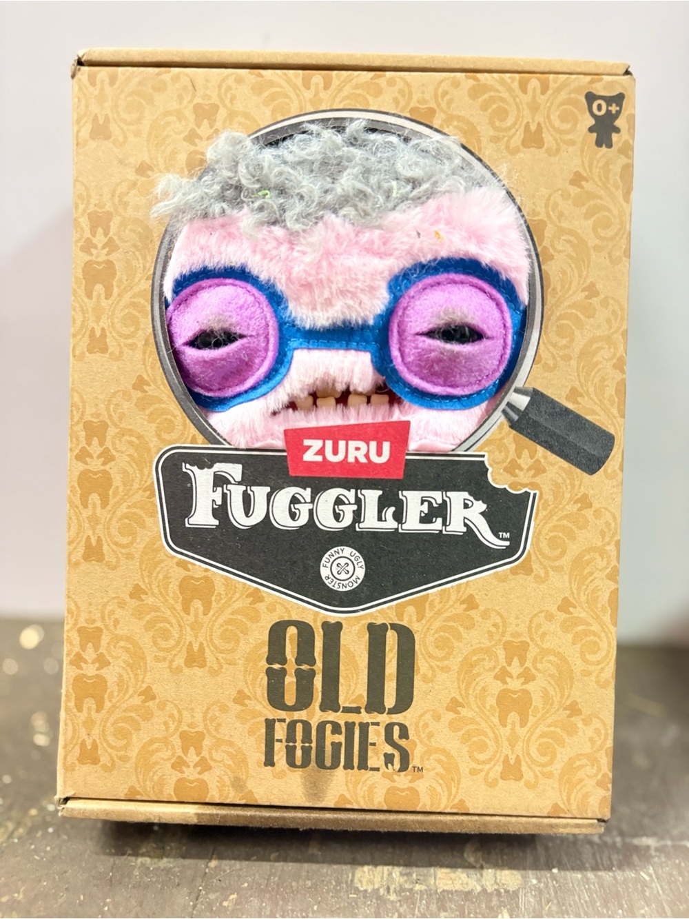 Zuru Fuggler Old Fogies Pink Plush Toy with Blue Glasses